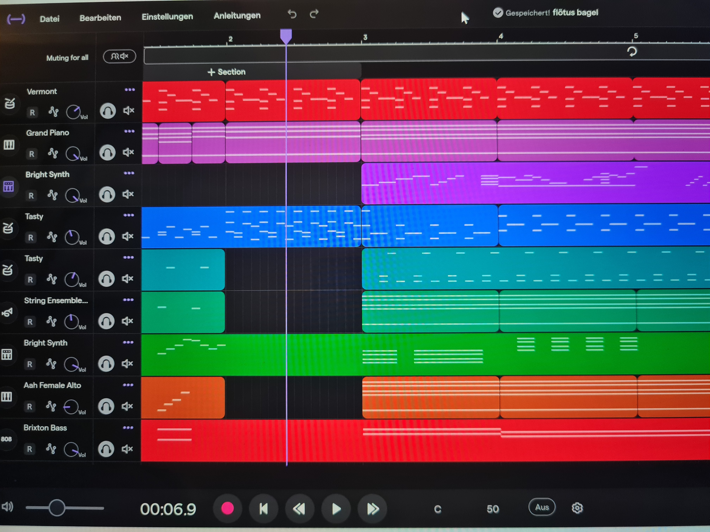 Beispiel digitale Musikproduktion
